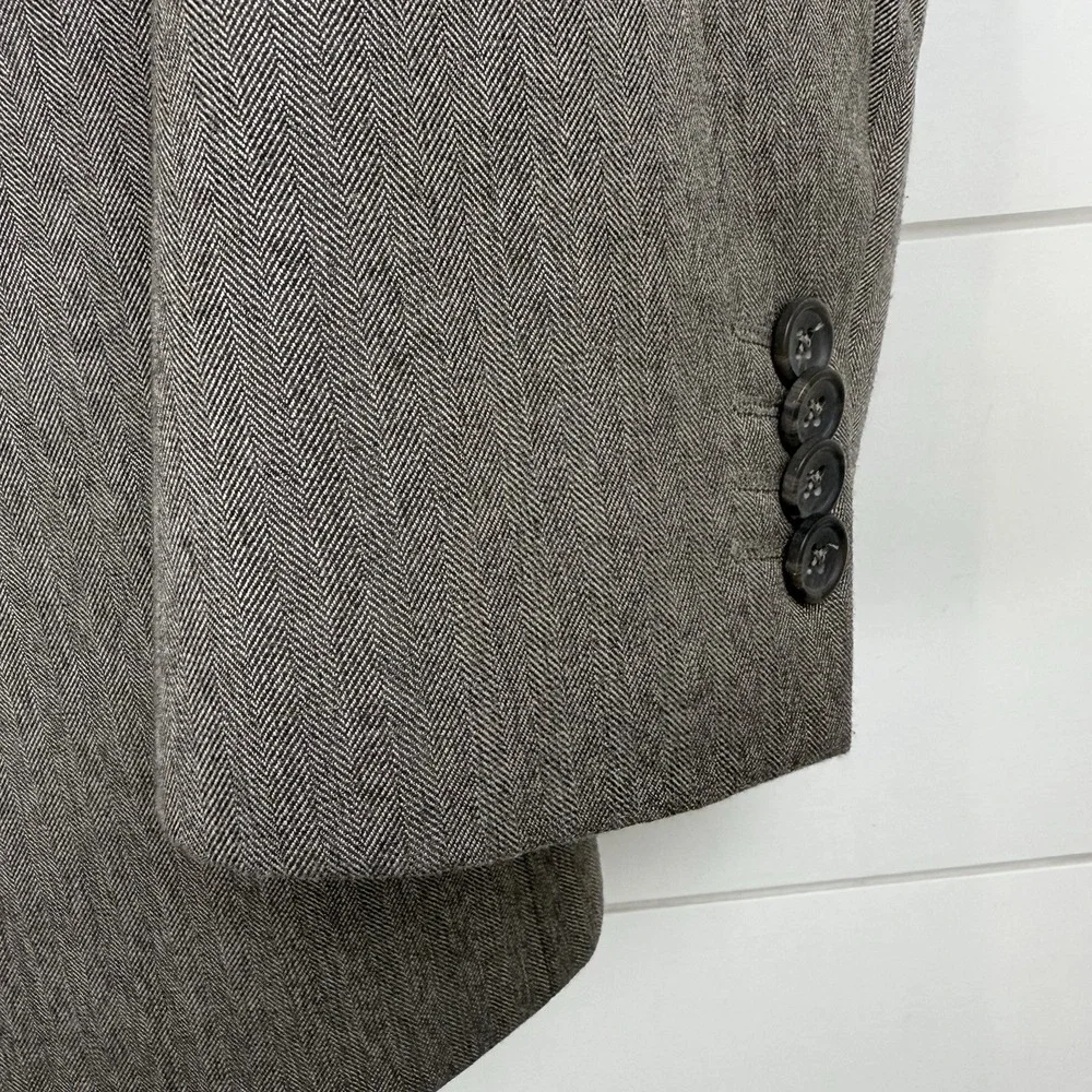 BANANA REPUBLIC TAILORED SLIM‎ FIT HERRINGBONE MUSHROOM BLAZER Men 42R